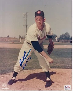 Bob Lemon Signed Cleveland Indians HOF 76 8x10 Glossy Photo PSA Authenticated - Picture 1 of 5