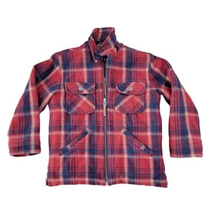 GAP Kids Wool Blend Sherpa Lined Plaid Jacket size Medium 7-8 Zip Up Collared - Picture 1 of 8
