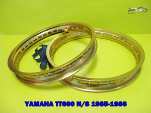 YAMAHA TT600 N/S 1985-1986 F & R ALUMINIUM GOLD WHEEL RIM SET **si1434** - Bild 1 von 5