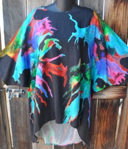 DILEMMA PAINTED VITAL INSPIRED ASYMMETRIC PULLOVER TUNIC SHIRT, NEW STYLE - Picture 1 of 4