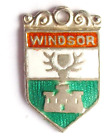 Windsor England vintage sterling silver enamel travel shield souvenir town charm