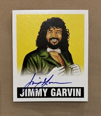 JIMMY GARVIN 2012 Leaf Originals Wrestling YELLOW Auto 59/99 #GJG Freebirds - Image 1 of 2