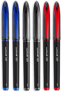 AIR Micro - 0.5Mm Fine Rollerball - Pack of 6 Pens - 2 Black, 2 Blue and 2 Red ( - Picture 1 of 12