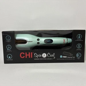CHI Spin N Curl 1" Curling Iron Healthy & Shiny Curls Mint Green / SEALED BOX - Picture 1 of 4