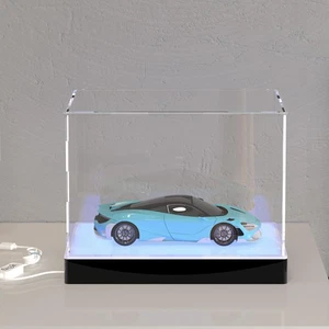 Clear Acrylic Display Case with RGB Lights for 118 Scale Model Cars, Lighted ... - Picture 1 of 7