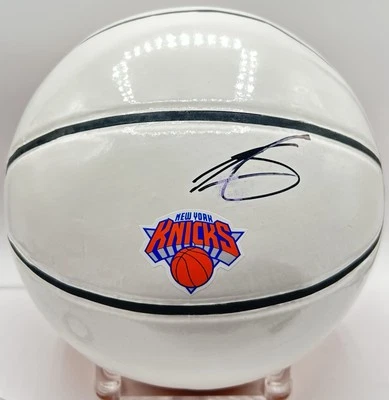 Karl Anthony Towns Signed New York Knicks White Panel Basketball PSA/DNA COA - Image 1 of 3