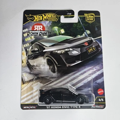 Honda Civic Type R Black Chase 0/5 Hot Wheels Premium Car Culture Ronin Run '07 Foto 1 de 3