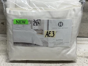 Hotel Collection 680 TC Supima Full/Queen Duvet & Shams Set White New - Picture 1 of 4