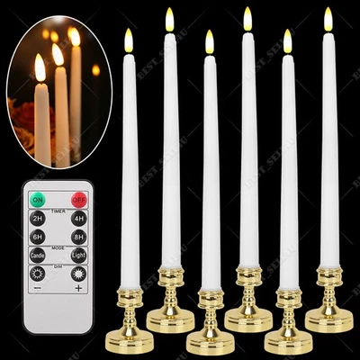 6 peças LED velas cônicas sem chama luzes cintilantes operadas por bateria decoração de festa - Imagem 1 de 4