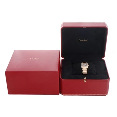 Reloj Cartier Tank Francaise WE1001R8 2364 oro amarillo 18k diamante damas con caja Foto 1 de 4