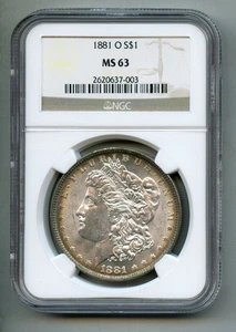 1881 O Morgan Silber Dollar NGC MS 63 - Bild 1 von 4