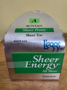 women NEW LEGGS SHEER ENERGY PANTYHOSE size A Suntan ALL SHEER - Picture 1 of 6