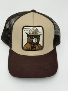 Smokey The Bear Patch Mesh Snapback Trucker Hat Cap Mad Engine Moisture Wicking - Picture 1 of 3