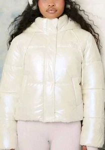 Forever 21 Hello Kitty Hooded Puffer CROPPED Jacket. Size Small - Picture 1 of 7