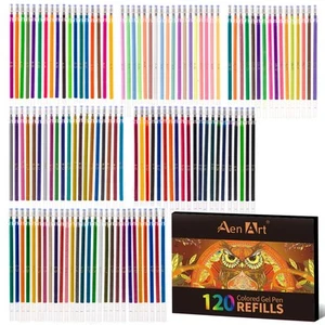 120 Colors Gel Pens Refills for Adult Coloring Books 40% More Ink Colored Gel... - Picture 1 of 6