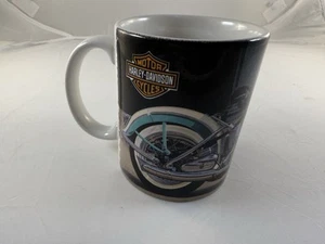 Taza de café Harley Davidson de vidrio azul cobalto 12 oz (2002) - Imagen 1 de 8