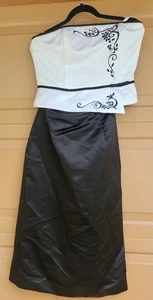 Gorgeous Scott McClintock 2 Pc. Bustier & Skirt Formal Sexy Black White Dress 12 - Picture 1 of 6