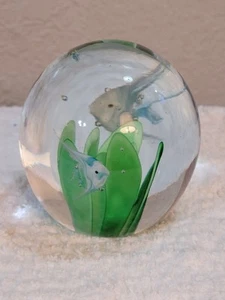 Pisapapeles de vidrio artístico escena de vida marina ángel pez acuario ¡Bonito! - Imagen 1 de 5
