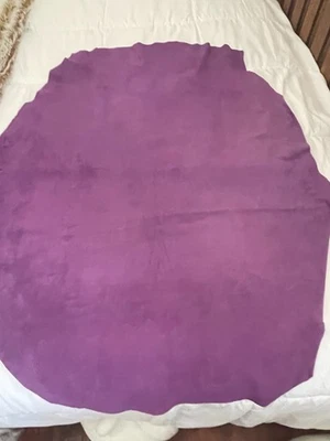 Purple Pigskin Suede Soft Garment Leather Hide - Image 1 of 2
