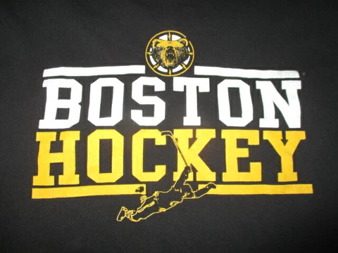 BOSTON BRUINS Hockey (XL) T-Shirt BOBBY ORR Flying thru the Air Cover