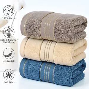 3PCS Premium Cotton Towel Hand Towels Wash Soft Gold Luxury Absorbent For Home - Picture 1 of 24