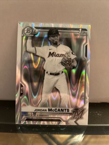 Jordan McCants 2021 Bowman Draft Black & White RAYWAVE REFRACTOR BDC-26 Marlins