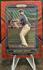 2023 Prizm Baseball Michael Busch #155 Ruby Wave Prizm Parallel LA Dodgers