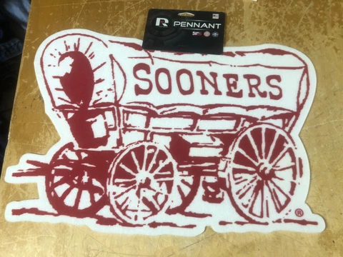 new OU Oklahoma SOONERS 18” Sooner Schooner Flannel Pennant decor wall hanging Cover