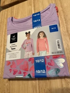 Member's Mark Girl's 2-Pack My Favorite Tag Free Comfort Long Sleeve Tees 10/12 - Picture 1 of 2
