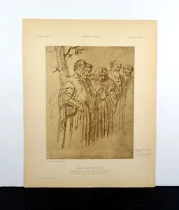 Group of Spectators from the Miracle of Saint Anthony, 1896 German lithograph - Picture 1 of 4