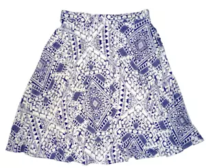 Gonna bianca in maglia elasticizzata Cynthia Rowley A Frame - stampa blu - donna XS - Foto 1 di 4