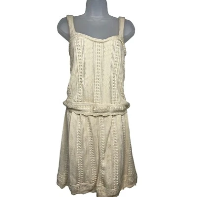 全新 What Comes Around SZ M 针织钩针皮马棉上衣/裙子套装 — 第 1/4 张图片