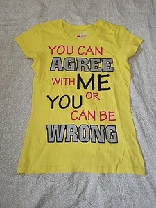 Joe Boxer Junior's Size L You Can Agree With Me Or Yellow T-shirt N3#70 - Picture 1 of 2