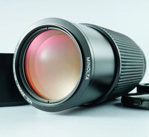 EX+++++ MINOLTA MD ZOOM 70-210mm F/4 MF Telephoto Lens w/ Hood From JAPAN - Picture 1 of 21