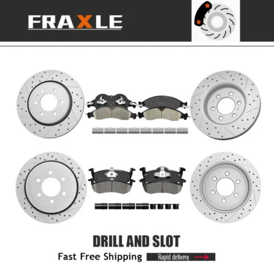 Juego de rotor de freno delantero trasero y pastillas de cerámica para Ford Expedition Lincoln Navigator Foto 1 de 4