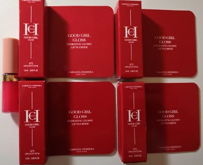 CAROLINA HERRERA LIP PLUMPING GLOSS GOOD GIRL HYDRATING OPULENT PINK 4 X 1.5ML