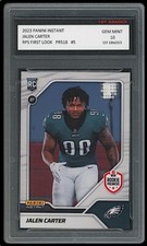 JALEN CARTER 2023 PANINI INSTANT RPS FIRST LOOK 1ST GRADED 10 ROOKIE CARD EAGLES