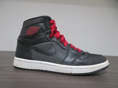 Air Jordan 1 Retro Alto OG Negro Satinado Rojo Hombres 8 Zapatos 555088-060 Zapatilla Foto 1 de 4