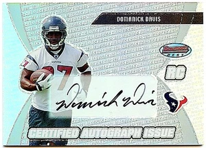 DOMANICK DAVIS 2003 BOWMAN'S MEJOR USADO AUTÓGRAFO CERTIFICADO - NOVATO - Imagen 1 de 1