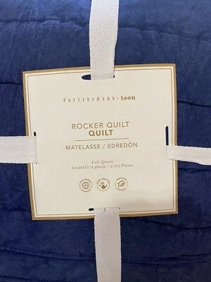 Pottery Barn Teen Rocker Quilt Full/Queen/  Navy - Image 1 of 4