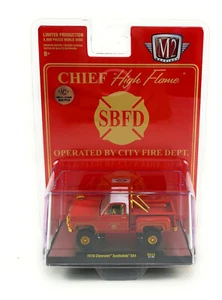M2 1:64 1976 CHEVROLET SCOTTSDALE 4x4 PICKUP FIRE CHIEF SBFD 31500-HS23 chase - Picture 1 of 5