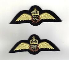 ROYAL AIR FORCE WW2 TYPE PILOTS WINGS IN CREAM - 1 X PADDED/1 X UNPADDED