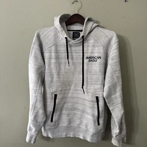 Sudadera con Capucha American Eagle Para Mujer Bolsillos Medios Gris Manga Larga Pullover - Imagen 1 de 6