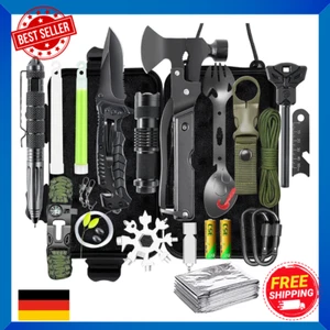 Survival Kit, Professionelles Notfall Survival Kit mit Klappmesser, Camping - Bild 1 von 8