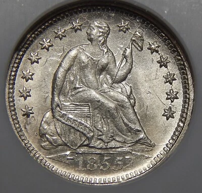 1855-O NGC MS65 SEATED LIBERTY HALF DIME - Image 1 of 4