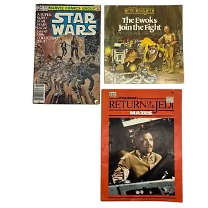 Vintage Star Wars Books Movie Jedi Ewok Comic Puzzles Nostalgia Space C3PO R2D2 - Picture 1 of 16
