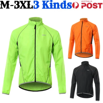 Men Cycling Clothes Long Sleeve Zipper Jacket Windproof Jersey Boy MTB Bike Coat - Image 1 of 4