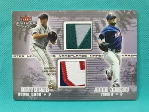 2005 Fleer Platinum NamePlates Johan Santana Scott Kazmir 1/1 DUAL PATCH A2 - Picture 1 of 6