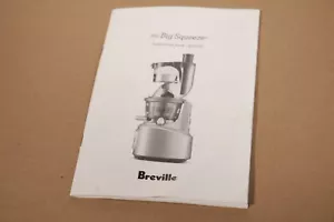 Genuine Breville BJS700 Big Squeeze Slow Juicer User Manual Instruction Book  - Picture 1 of 3