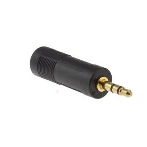 New 6.35mm Stereo Jack Socket to 3.5mm Stereo Jack Plug Gold Adapter - Picture 1 of 9
